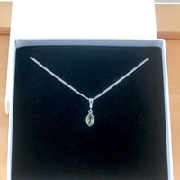 BOXED GIFT /Sterling Silver Peridot Marquise Pendant & Chain/Peridot Necklace/Peridot Jewellery/Peridot Jewelry/Peridot Earrings/August - Thumbnail 7