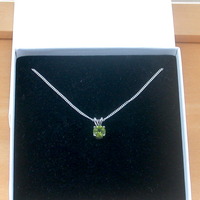 BOXED GIFT /Sterling Silver Peridot Solitaire Pendant & Chain/Peridot Necklace/Peridot Jewellery/Peridot Jewelry/Peridot Earrings/August - Thumbnail 6