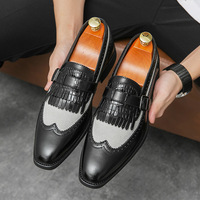 Tassel business men's fashion color matching wedding party loafers 4 colors - Thumbnail 4