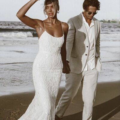  sexy mermaid wedding dress, lace bridal dress bridal gown - Thumbnail 1