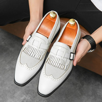 Tassel business men's fashion color matching wedding party loafers 4 colors - Thumbnail 2