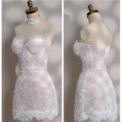 Sweetheart short lace wedding dresses bridal gown