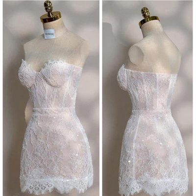 Sweetheart Short Lace Wedding Dresses Bridal Gown