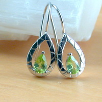 BOXED GIFT/Sterling Silver Peridot Hook Earrings/Peridot Drop Earrings/Peridot Earrings/Peridot Jewellery/Peridot Jewelry/August Birthstone/UK - Thumbnail 1