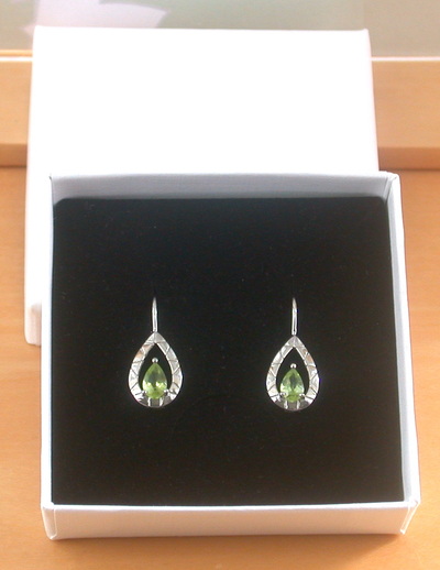 BOXED GIFT/Sterling Silver Peridot Hook Earrings/Peridot Drop Earrings/Peridot Earrings/Peridot Jewellery/Peridot Jewelry/August Birthstone/UK