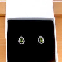 BOXED GIFT/Sterling Silver Peridot & Cz Earrings/Sterling Silver Peridot Earrings UK/Peridot Jewellery/Peridot Jewellery/Peridot Jewelry - Thumbnail 6
