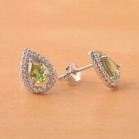 BOXED GIFT/Sterling Silver Peridot & Cz Earrings/Sterling Silver Peridot Earrings UK/Peridot Jewellery/Peridot Jewellery/Peridot Jewelry - Thumbnail 2