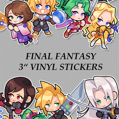 Final fantasy 3" vinyl stickers