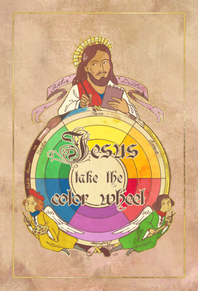 Prayer color wheel print