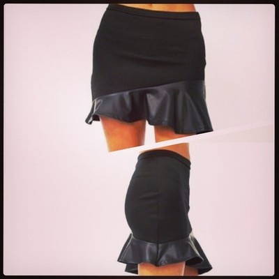Faux leather skirt