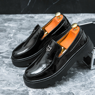 Men's Fashionable Thick-soled Height-enhancing Loafers Slip-on Shoes