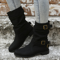 Women casual round headed knight boots - Thumbnail 1