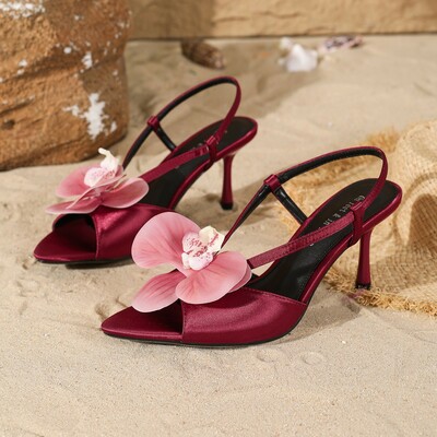 Women Flower high-heeled sandals 