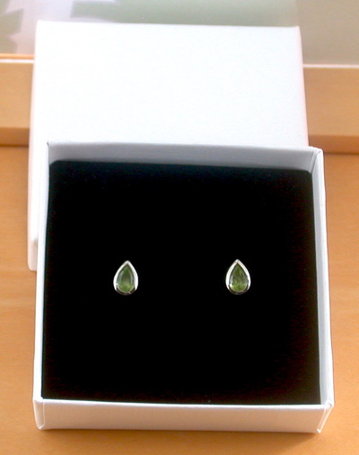 BOXED GIFT/Sterling Silver Peridot Teardrop Earrings/Peridot Stud Earrings/Peridot Jewellery/Peridot Jewelry/Gemstone Earrings/Peridot Studs