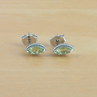 BOXED GIFT/Sterling Silver Peridot Marquise Earrings/Peridot Stud Earrings/Peridot Jewellery/Peridot Jewelry/Gemstone Earrings/Peridot Studs - Thumbnail 2
