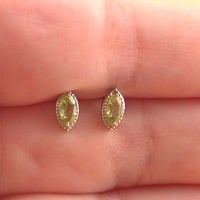 BOXED GIFT/Sterling Silver Peridot Marquise Earrings/Peridot Stud Earrings/Peridot Jewellery/Peridot Jewelry/Gemstone Earrings/Peridot Studs - Thumbnail 3