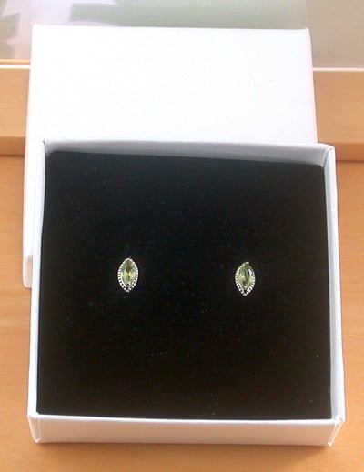 BOXED GIFT/Sterling Silver Peridot Marquise Earrings/Peridot Stud Earrings/Peridot Jewellery/Peridot Jewelry/Gemstone Earrings/Peridot Studs