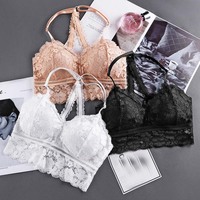 Sexy lace strapless  no steel hoop bra adjustable shoulder strap vest - Thumbnail 4