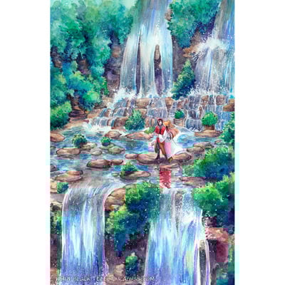 Across the waterfall - hualian poster print - 11x17"