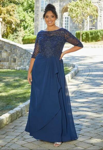 Navy Blue A Line Chiffon Beading Mother Of The Bride/ Groom Dresses Formal Evening Dress