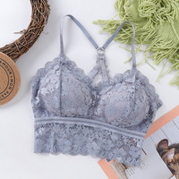 Sexy Lace Strapless Bra with Chest Cushion for Women  - Thumbnail 1