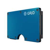 Blue Aluminum GRID Wallet