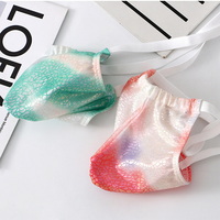 Mixed-color 3PK Men's Sexy Underwear Faux Leather Pouch Thong T-string Underpants KX026DK - Thumbnail 6