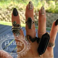 Obsidian Double Pointed Ring - Thumbnail 3