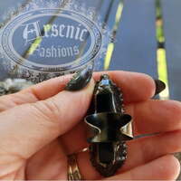 Obsidian Double Pointed Ring - Thumbnail 2