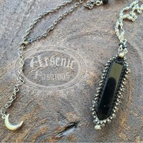 Obsidian Double Pointed Necklace