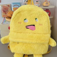 Funny Yellow Cartoon Plush Backpack - Thumbnail 3