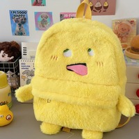 Funny Yellow Cartoon Plush Backpack - Thumbnail 5