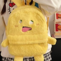 Funny Yellow Cartoon Plush Backpack - Thumbnail 6