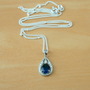 Sterling Silver Sapphire(Lab Created)Pendant &18" Chain/Sterling Silver Sapphire Necklace UK/Sapphire Jewellery/Sapphire Jewelry/September Birthstone-3