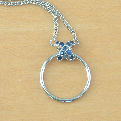 Sterling sapphire (lab created) cross necklace/sapphire jewelry/sapphire jewellery/925 sapphire necklace//september birthstone/gemstone necklace  - Thumbnail 5