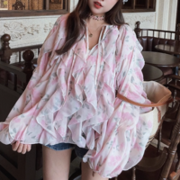 Fashionable and simple ruffled long-sleeved shirt - Thumbnail 2