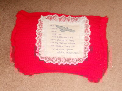 Crochet Cross Stitch Pillow Isaiah 