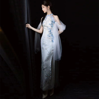 New Chinese style cheongsam evening dress light luxury high-end dress with tassel  - Thumbnail 3