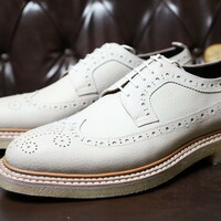 Crafted Leather Handmade Men Genuine Grain Leather Wingtip Oxford Lace up Dress Shoes - Thumbnail 2