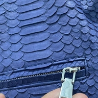 Blue Snakeskin Leather Jacket - Thumbnail 2