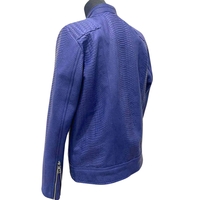 Blue Snakeskin Leather Jacket - Thumbnail 4