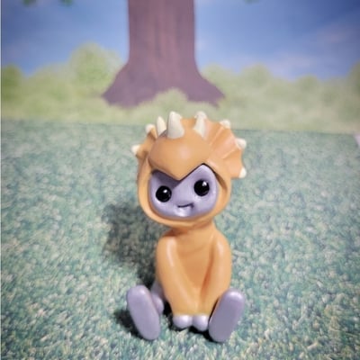 Triceratops hoodie robot collectible resin art toy 