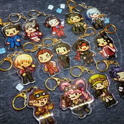 Ace attorney keychains