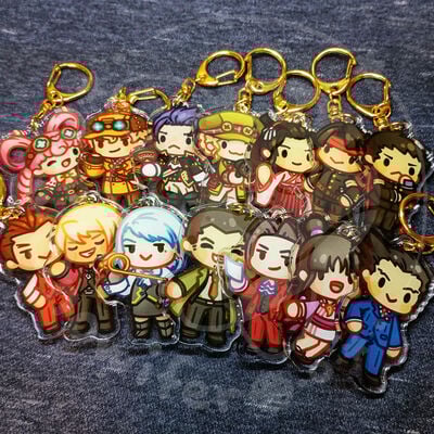 Ace attorney keychains