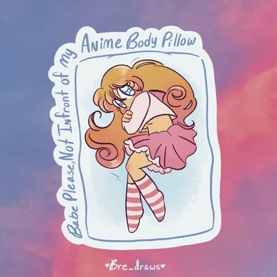 Anime body pillow sticker