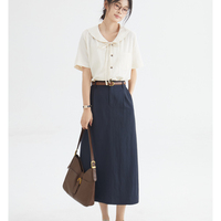 Summer lapel tie-up blouses - Thumbnail 10