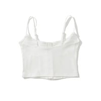 Buckled Camisole Vest Waisted Ultra Short Navel Exposed Knit Top - Thumbnail 5