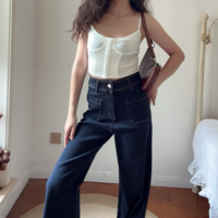 Buckled Camisole Vest Waisted Ultra Short Navel Exposed Knit Top - Thumbnail 4