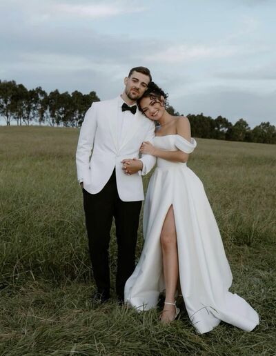 Off the Shoulder Wedding Dress, Beach Boho Bridal Dress Bridal Gown