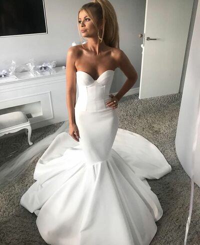 Mermaid Wedding Dress, Beach Boho Bridal Dress Bridal Gown